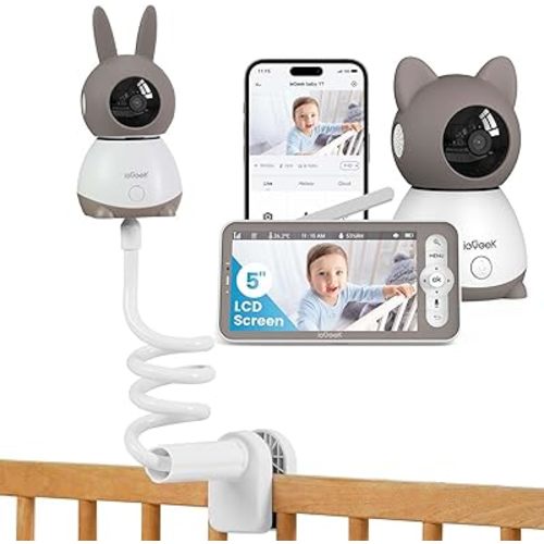 ieGeek Baby Monitor Mount Bracket & Baby Monitor with 2K Camera and Audio