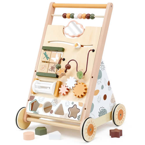 Wooden Baby Walker Push Toy with Montessori Activities | Adjustable Speed – Joyreal