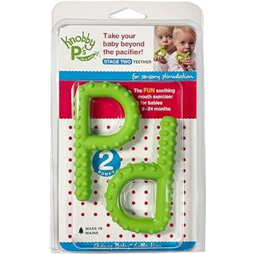 Chewy Tubes Knobby P's in a Pod - 2 Green Knobby P's Oral Sensory Mouth Exerciser Teether