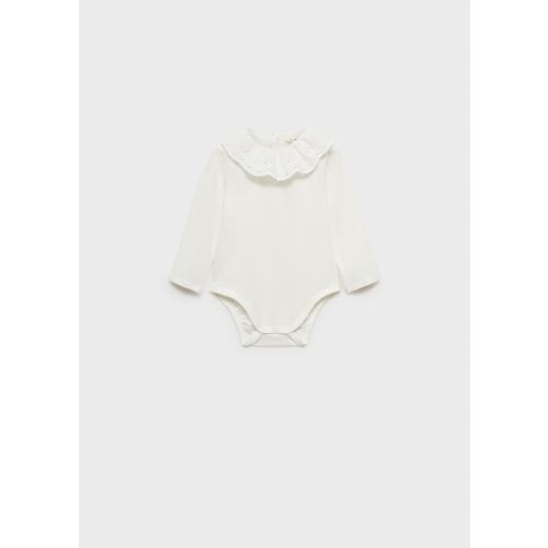 Embroidered babydoll-neck body - Kids | MANGO USA