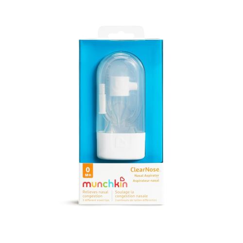 Munchkin® ClearNose™ Baby Nasal Aspirator - No Filters Needed, Gentle Nose Sucker for Baby Snot, Clear/White