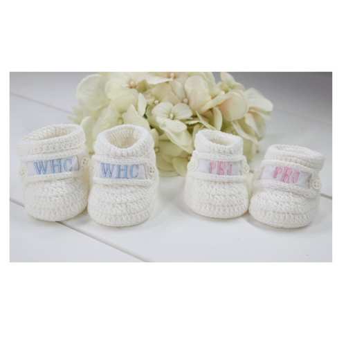 Personalized Baby Booties, Baby Boy Girls Monogram Shoes, Crochet Take Home Bootie Socks, Personalized Baby Gift Keepsake