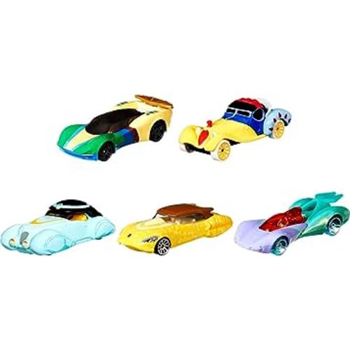 Hot Wheels Disney Princess Character Car 5-Pack, Bundle of Toy Cars Inspired by Disney Princesses, Toys for Collectors and Kids 3 Years and Older