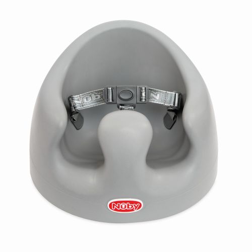Nuby My Baby Seat, Foam Booster Seat with 3-Point Harness, Gray