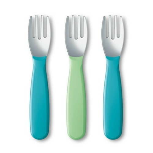 NUK Kiddy Cutlery Flatware Forks, 18+ Months, 3 Count
