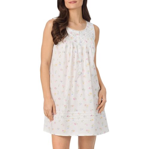 Eileen West Sleepwear & Loungewear for Women – Poetic Woven Lawn Collection - 100% Cotton Lightweight Sleeveless Nightgown