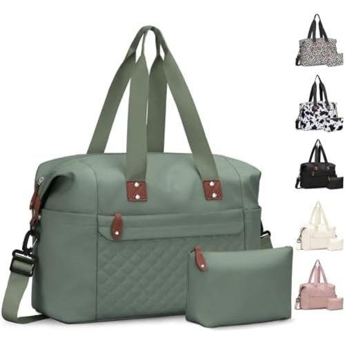Travel Duffle Bag, Waterproof Weekender Overnight Hospital Bags for Women Men with Toiletry Bag Lightweight Carry on Personal Item Duffle Gym Bag for Travel, Airplanes, Sports