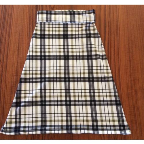 Navy,Olive Green and Cream Plaid Girls and Toddlers Maxi Skirt-Church Skirt-School Skirt-Modest Skirt