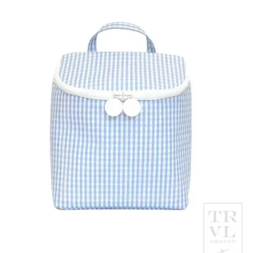 Take Away Bottle Bag - Gingham Lilac