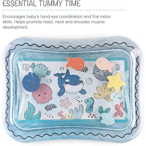 The Peanutshell Sealife Water Play Mat | Inflatable Sensory Development Toy & Tummy Time Mat