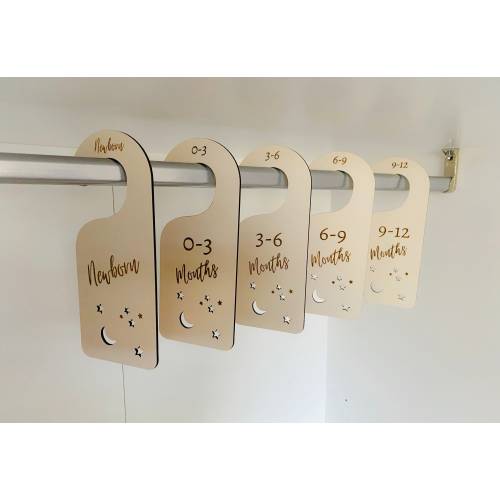 Baby Nursery Closet Clothes Wardrobe Dividers set of 5 or 7 | Wooden Baby Clothes Dividers | Baby Shower Gift New Pare Present Nursery Decor