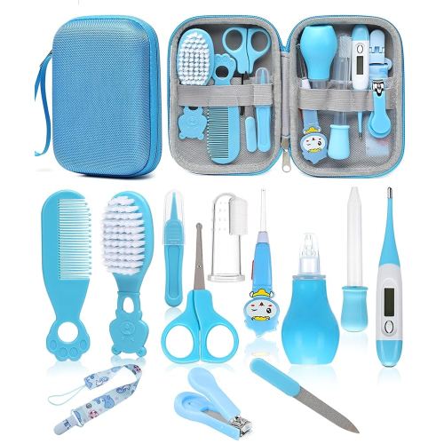 Baby Healthcare and Grooming Kit, Safety Newborn Nursery Baby Care Kit, with Hair Brush Comb, Nail Clipper, Thermometer, Pacifier Clip, Baby Registry Search, Newborn Essentials Girls Boys