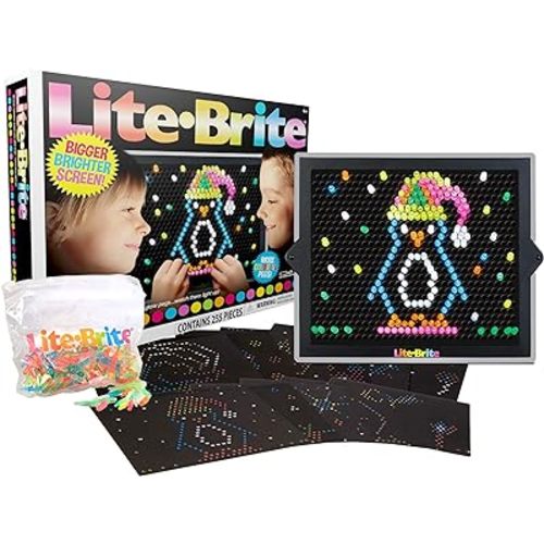 Lite-Brite Ultimate Value Retro Toy, Bigger and Brighter Screen, More Pegs and Templates, Storage Pouch, Gift for Girls and Boys, Ages 4+ (Amazon Exclusive)