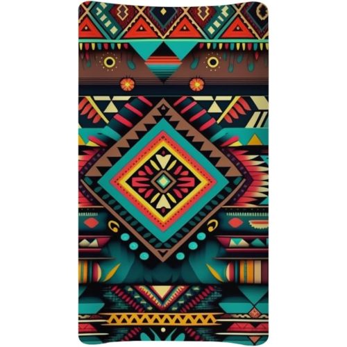 Western Boys Girls Baby Changing Pad Cover Infant Newborn Aztec Changing Table Cover Diaper Table Change Mat Sheets Cover-Brown