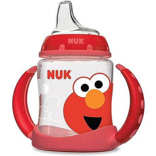 NUK Sesame Street Learner Cup, 5 Ounce Elmo – BPA Free, Spill Proof Sippy Cup