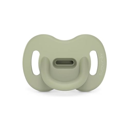 Color Essence SX PRO Silicone Baby Pacifier 1Pk, Made with 100% Soft Silicone, Baby Essentials Perfect for Breastfeeding Babies, Designed in Spain, 0-6 Mths, Jungle Green