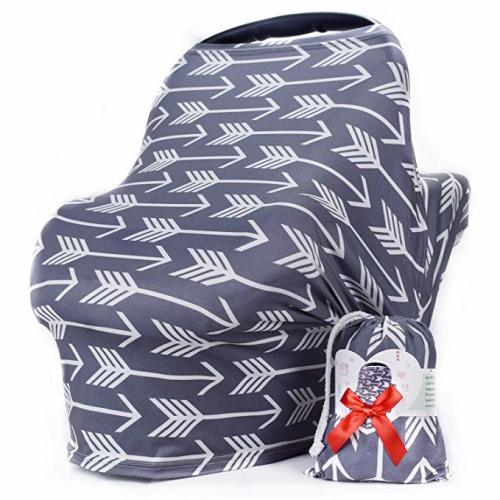 Nursing Breastfeeding Cover - Multi use Baby Car seat Cover for Girls and Boys by Bilncece - gray