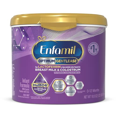 Enfamil Optimum (Enspire) Gentlease, Our Closest Formula to Breast Milk, Immune-Supporting Lactoferrin and Brain-Supporting DHA Baby Formula - Powder 19.5 Oz Tub