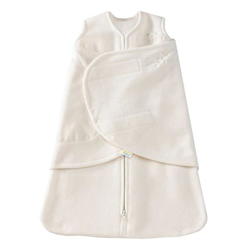 HALO Micro-Fleece Sleepsack Swaddle, 3-Way Adjustable Wearable Blanket, TOG 3.0, Cream, Newborn, 0-3 Months - Newborn (Pack of 1)