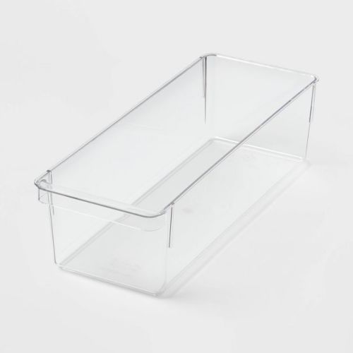 Medium Narrow Fridge and Pantry Organizer Bin - Brightroom™: Clear Kitchen Storage, Freezer-Safe, 14.5"x5.5"