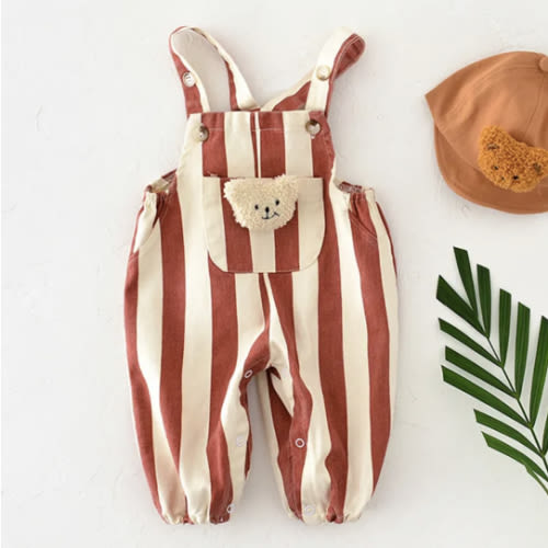 Baby Bear Adjustable Striped Overalls