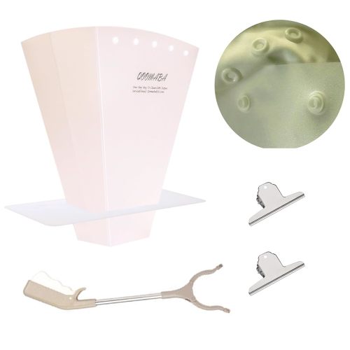 Cloth Diaper Sprayer Splatter Shield with Grabber Reacher Tool - Snap Design for Stability, One-Handed Rinsing, Perfect for Cloth Diapers, Dog Diapers, Lick Mats, Shoes, and More.