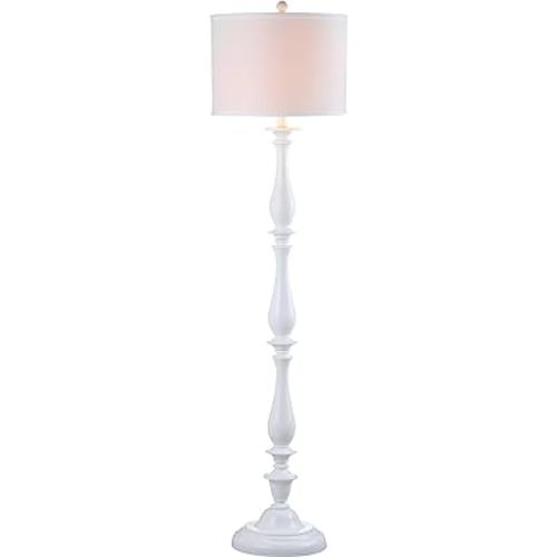 SAFAVIEH Lighting Collection Bessie Farmhouse Candlestick, Metal, White 62-inch Living Room Bedroom Home Office Standing Floor Lamp (LED Bulb Included)