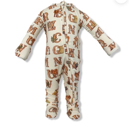 Western Alphabets Footie One Piece