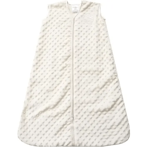 HALO Sleepsack Plush Dot Velboa Wearable Blanket, TOG 1.5, Cream, Medium