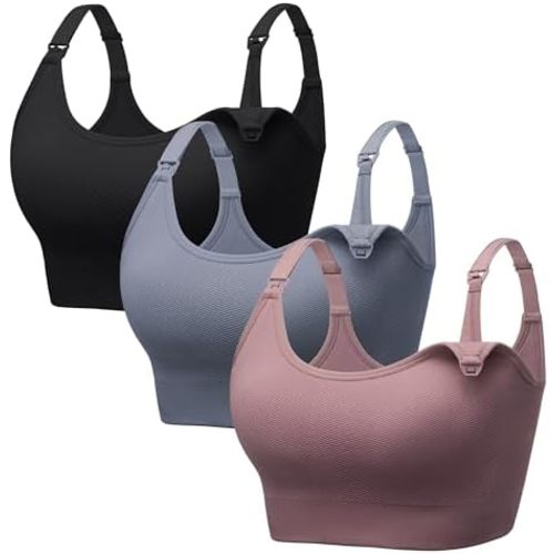 Angelhood Non-Padded Minimizer Nursing Bras for Breastfeeding Support Maternity Sports T-Shirt Bras Wireless Sleep Bralettes