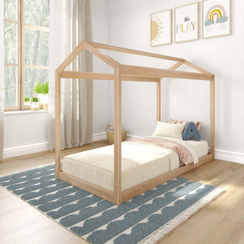 Twin House Bed - BLONDE