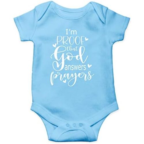 AW Fashions I'm Proof That God Answers Prayers Baby Bodysuit Cute Newborn Boy Funny Rompers Girl Clothes