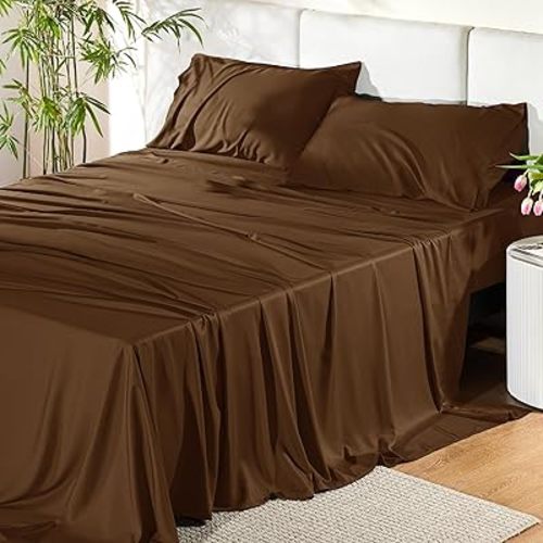 Bedsure PureWoven Rayon Derived from Bamboo, California King Sheet Sets