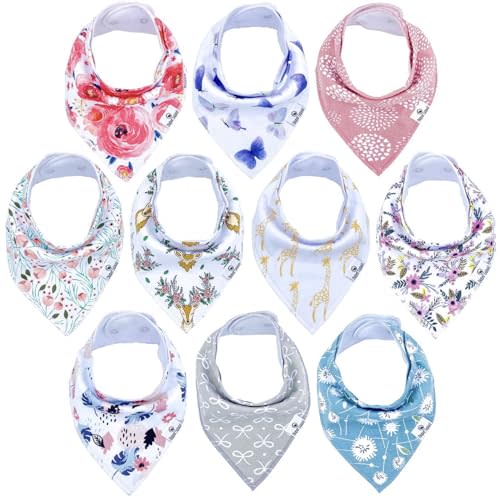 DiaperSquad's Baby Bibs for Drooling and Teething, Bibs for Boys, Baby Girl - Solid Cotton Baby Drool Bibs