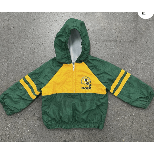 Vintage Green Bay Packers Windbreaker Pullover 2T