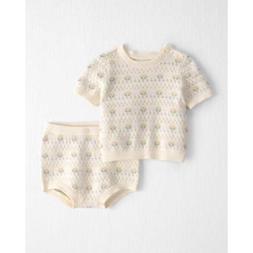 Baby Girl Organic Cotton Sweater Set in Honey Floral Print - Little Planet | Carter's