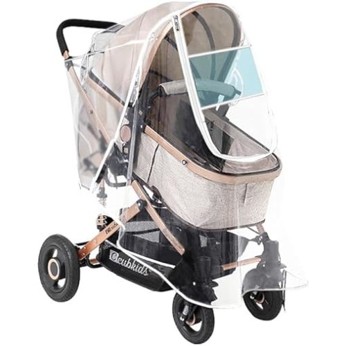 Stroller Rain Cover, Universal Stroller Accessory, Waterproof, Windproof, Protect from Sun Dust Snow, Baby Stroller Weather Shield for Travel
