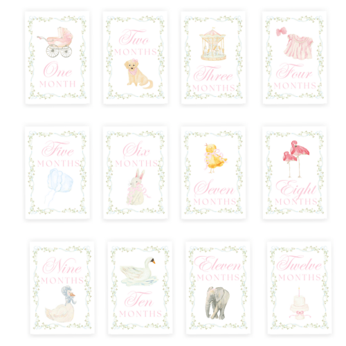 Girly Girl Milestone Cards