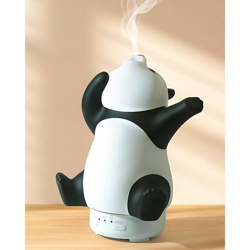 Panda Essential Oil Diffuser - Cute Rotatable Diffuser for Home with 7-Color Light, Aromatherapy Diffuser for Bedroom and Office