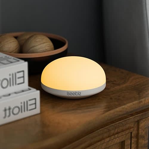 Night Light, Touch Lamp Bedside, Wireless Rechargeable LED Control Smart Bedside Table Lamp for Breastfeeding, Portable Baby Nursery Lamp, Eye Protection Indirect Lighting 2 Colors 5V