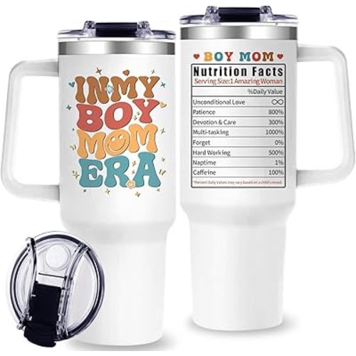 40 oz In My Boy Mom Cups Tumbler with Lid and Straw