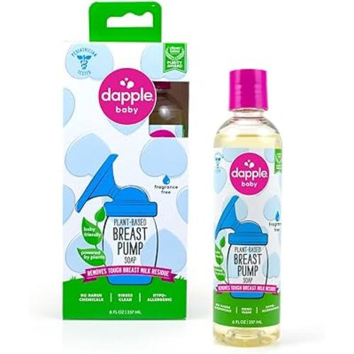 Dapple Breast Pump Soap Baby, 8 Fl Oz Bottle, Fragrance Free, Plant Based & Hypoallergenic Liquid Soap - Easy Rinse Formula Removes Milk Residue & Leaves No Taste