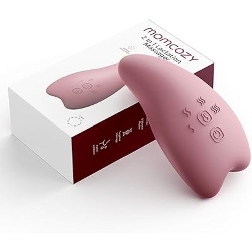Momcozy Warming Lactation Massager Pro, 8 Vibration Modes & 4 Heating Levels, Longer-Lasting & 100s Rapid Warming Breast Massager, Quick Charging, Improves Milk Flow & Relieves Breast Engorgement