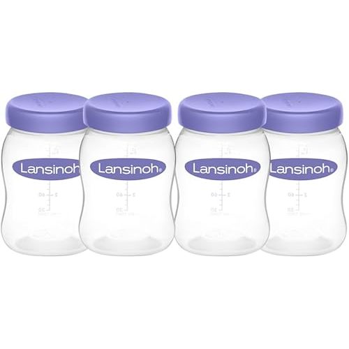 Lansinoh Breastmilk Storage Breast Pump Bottles, 4 Count