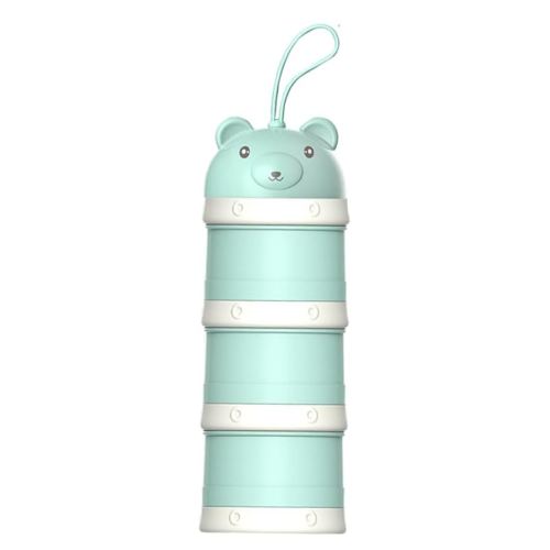 Baby Formula Dispenser on The Go, Formula Container for Travel, Milk Powder Dispenser to go, Outdoor Picnic Formula Holder for Baby Infant, Portable Storage Container for Snack, Fruit (Green)
