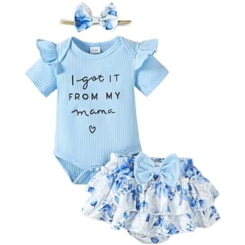 Mioglrie Newborn Infant Baby Girl Clothes Romper Shorts Set Floral Summer Outfits Cute Baby Clothes Girl