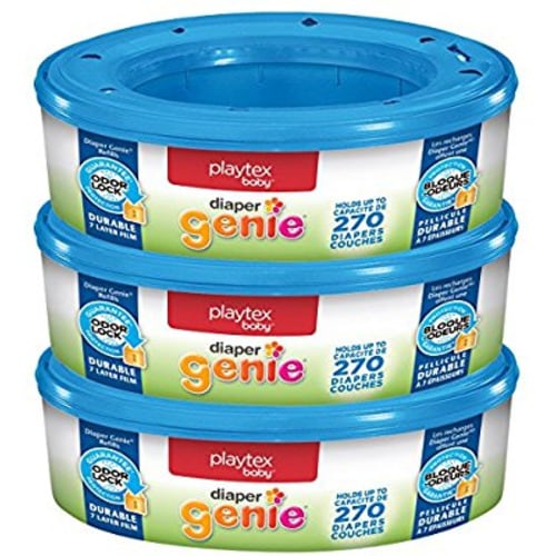 Playtex Diaper Genie Refill Bags, Ideal for Diaper Genie Diaper Pails, Pack of 3, 810 Count - 270 Count (Pack of 3)