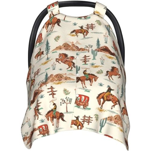 Western Baby Car Seat Canopy Cover Multi Use Nursing Cover for Mom Nursing Covers Newborn Western Shower Gift