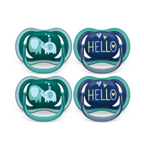 Philips Avent Ultra Air Pacifier - 4 x Light, Breathable Baby Pacifiers for Babies Aged 18 Months Plus, BPA Free with Sterilizer Carry Case, SCF349/20