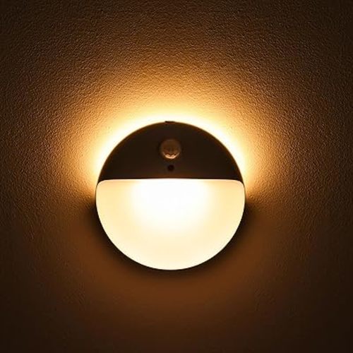 2 Pack Stair Lights Indoor, Stick on Lights, Motion Sensor Night Light, 3 Lighting Modes, Portable Battery Powered, Dimmable Night Light for Closet, Bathroom, Bedroom, Warm Yellow